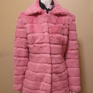 Rabbit Fur Coat pink